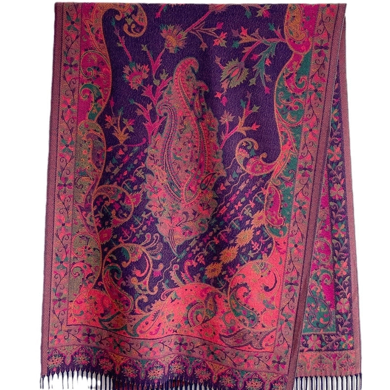 New Ethnic Style Vintage Tassel Shawl Autumn And Winter External Dual-Use Scarf Women's Travel Vacation Photo Cape