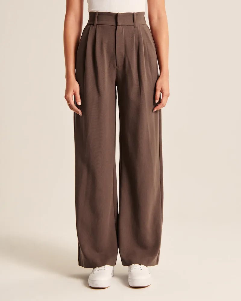 Icy Tailored Crepe Wide-Leg Pants