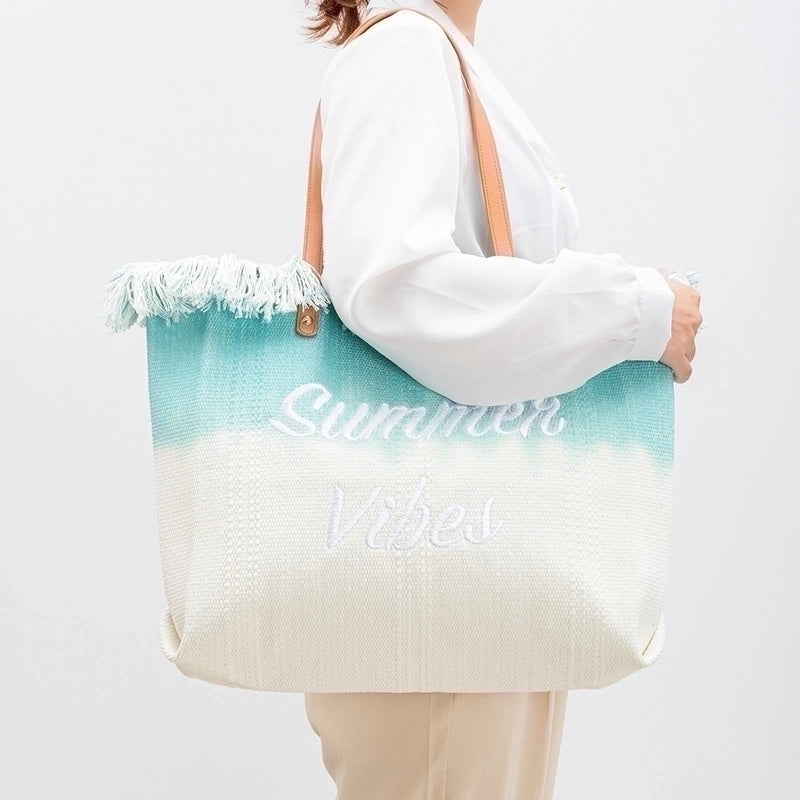 Women's Canvas Letter Gradient Color Elegant Square Magnetic Buckle Shoulder Bag