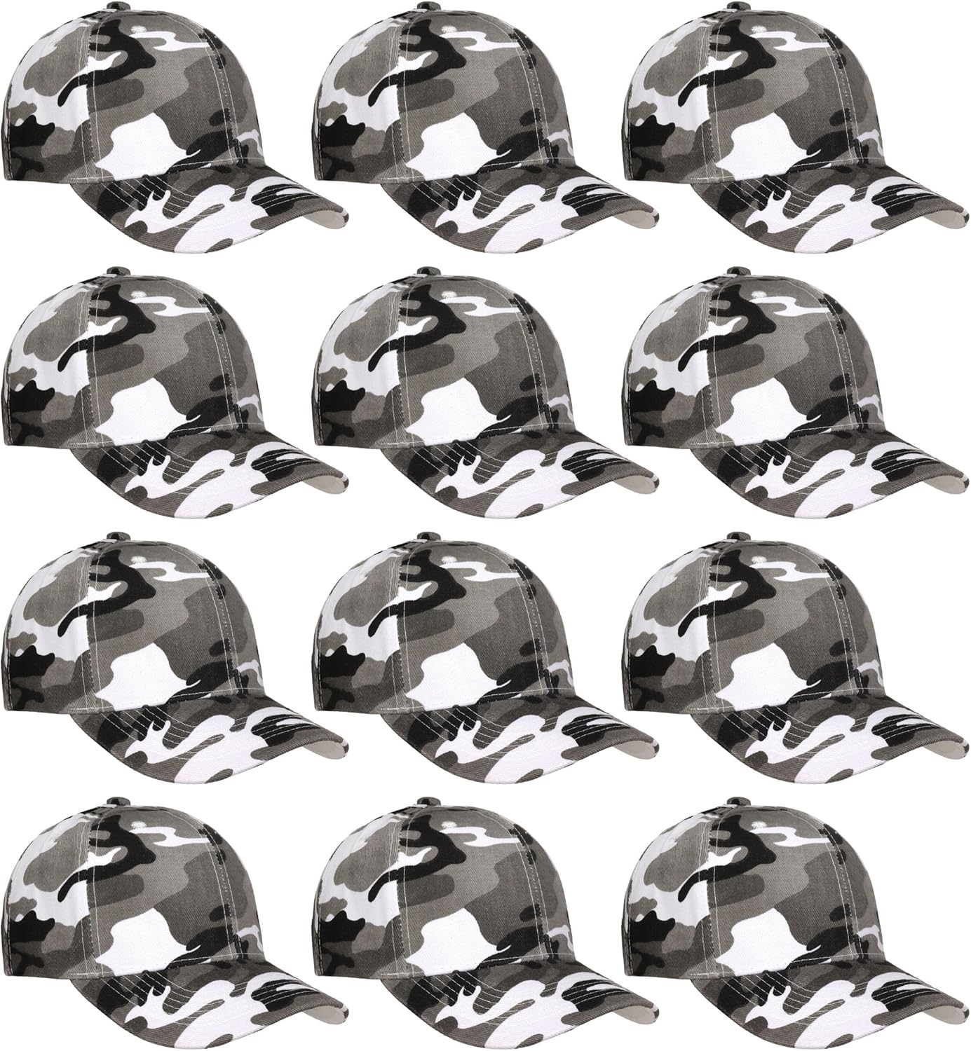 Falari Wholesale Bulk Lot 12-Pack Baseball Cap Adjustable Size Plain Blank Solid Color