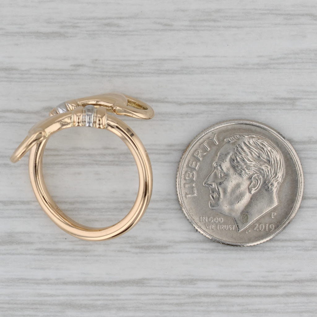 Bypass Adjustable Ring 18k Yellow Gold Size 4.5