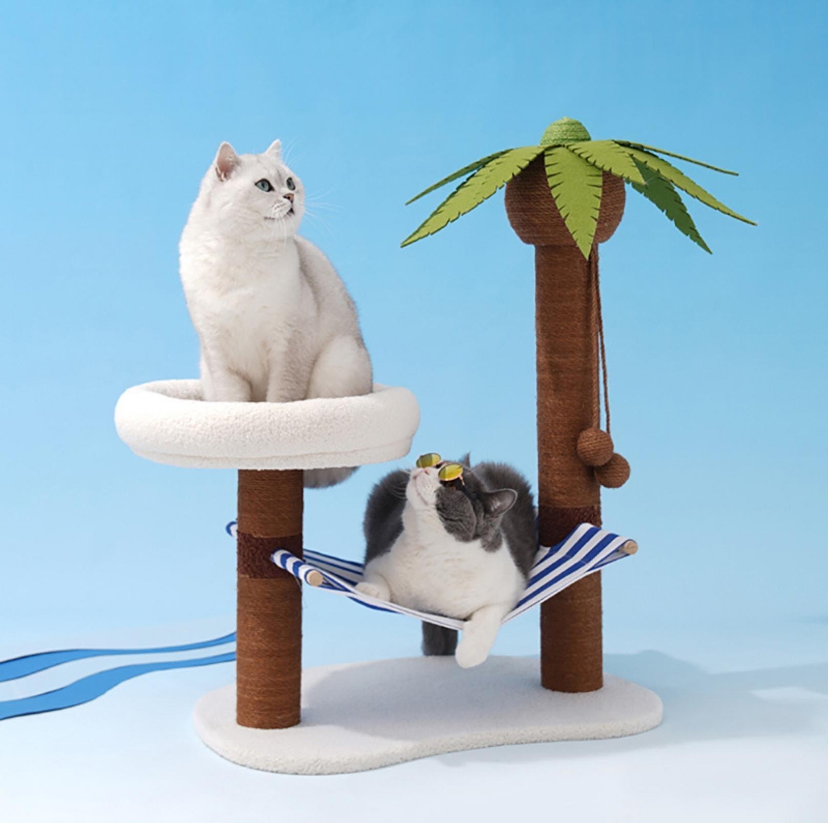 Coconut Tree Style Cat Scratching Post With Nest