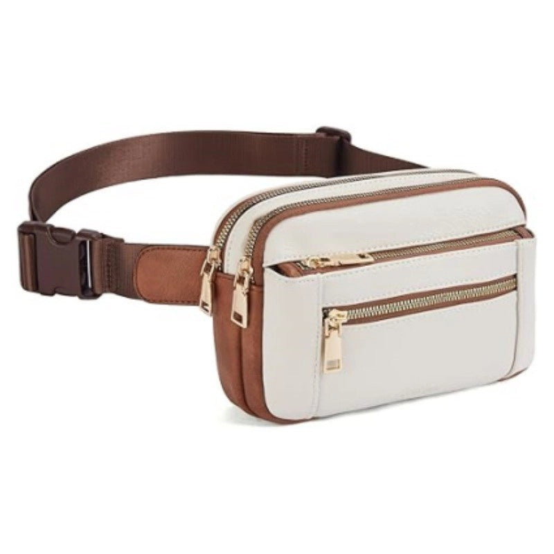 Women's Basic Solid Color Pu Leather Waist Bags