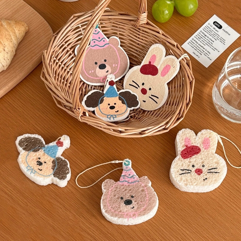 Chef Lele Cute Natural Wood Pulp Cotton Rag Wash Dishes And Wipe Wipe Artifact Decontamination Smear Cloth Kitchen Artifact