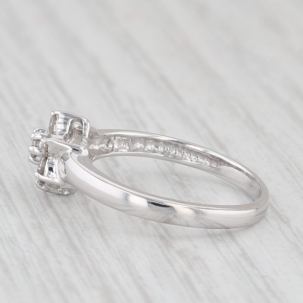 0.20ctw Diamond Flower Ring 14k White Gold Size 6.75