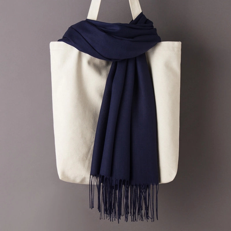 Thin Cashmere Scarf Solid Color Tassel Shawl LOGO Gift Scarf Factory Direct