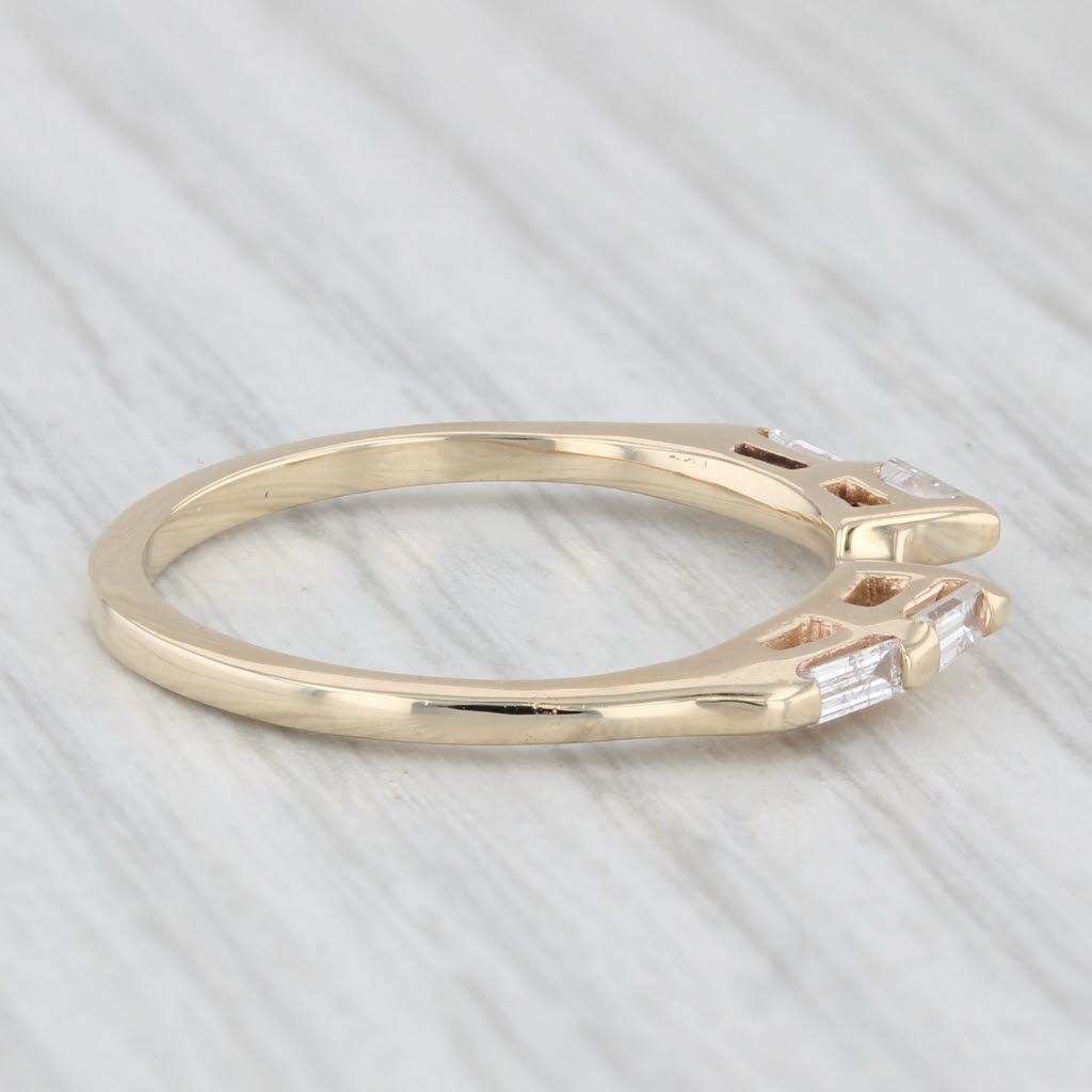0.20ctw Diamond Ring Jacket Enhancer Stackable Wedding Band 14k Yellow Gold