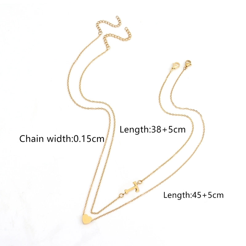 Elegant Minimalist Classic Style Letter Heart Shape 201 Stainless Steel 304 Stainless Steel Pendant Necklace