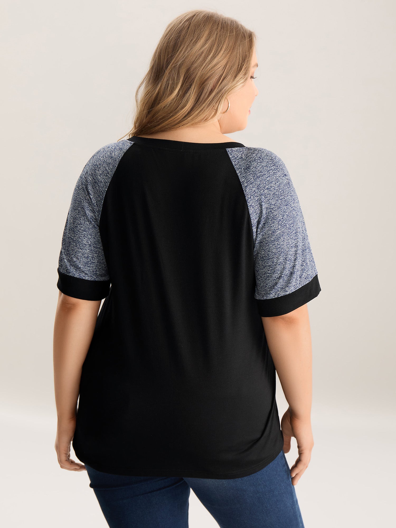 Color Contrast Raglan Sleeve T-Shirt