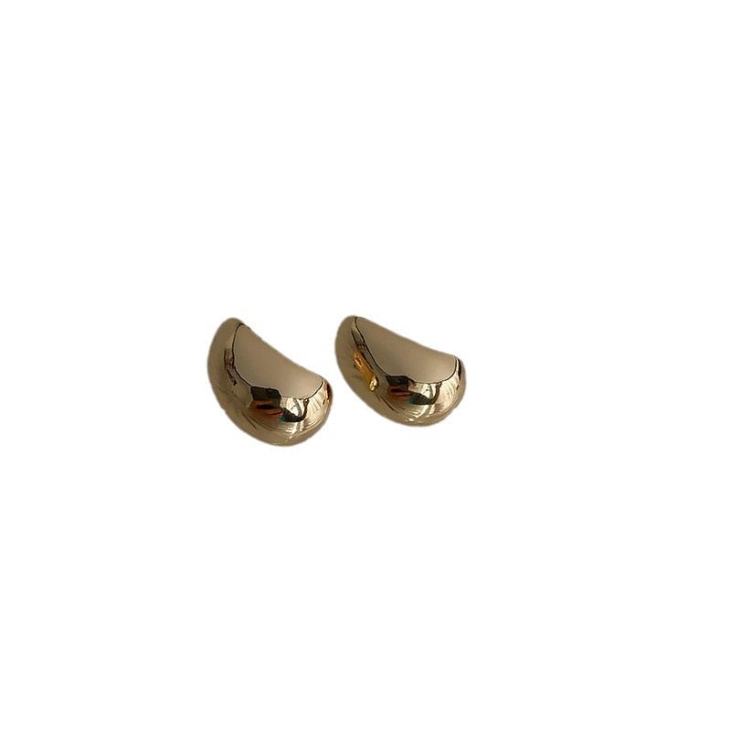 Circle Heart Geometric Metal Electroplating Earrings