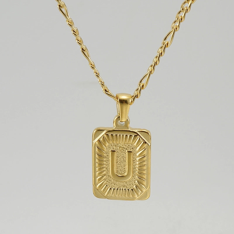 Fashion Letter Titanium Steel Plating Pendant Necklace 1 Piece