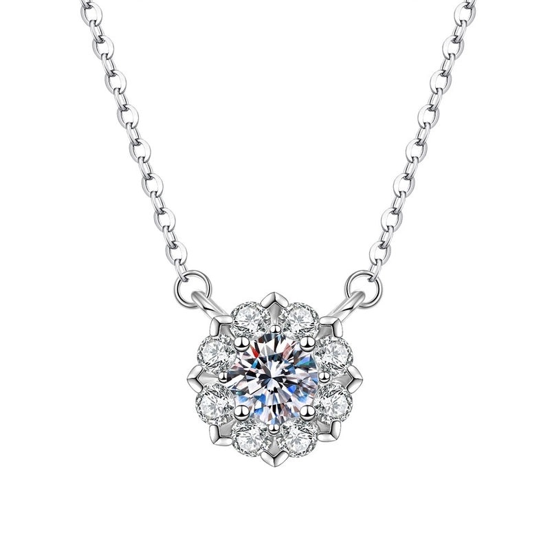 Minimalist Shiny Round Water Droplets Bow Knot Copper Plating Inlay Zircon Silver Plated Pendant Necklace Necklace Pendant