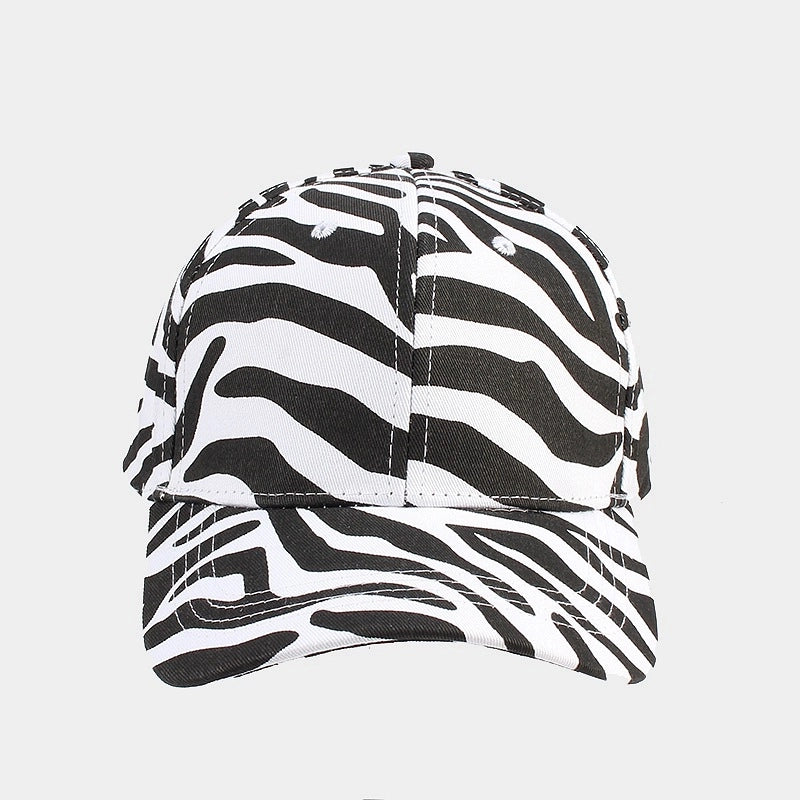 Women's Fashion Zebra Printing Curved Eaves Baseball Cap