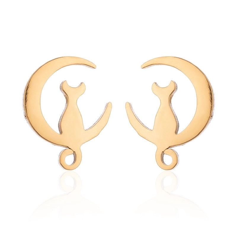 Minimalist Geometric Plating 304 Stainless Steel No Inlaid 18K Gold Plated Earrings