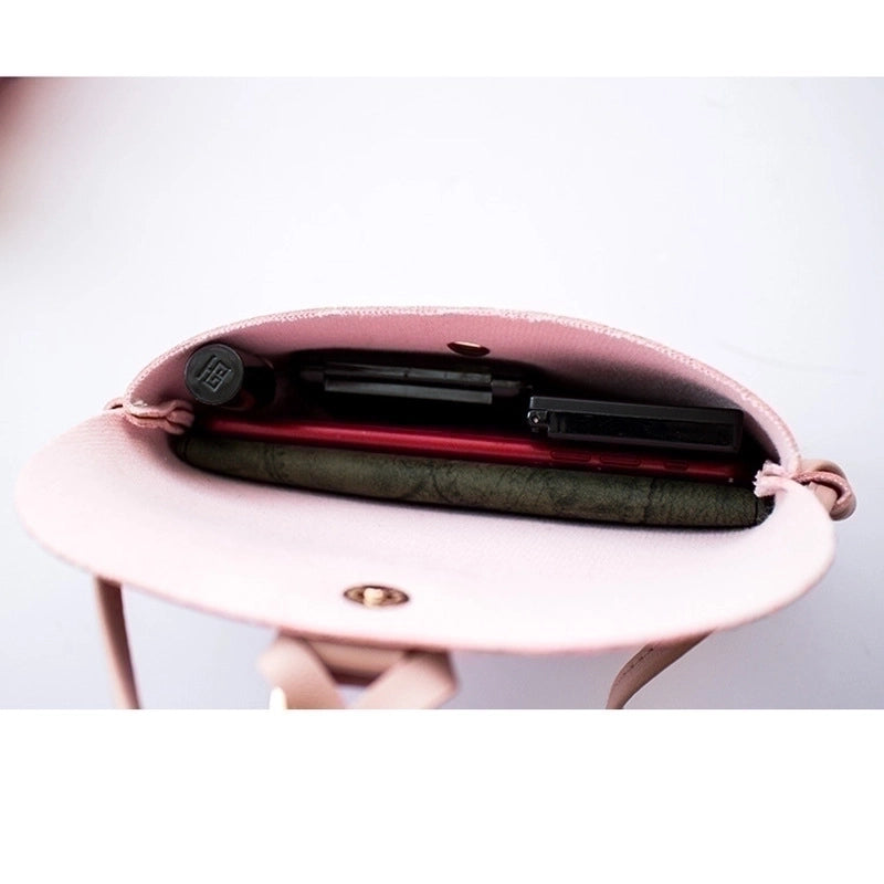 Women's Small Pu Leather Solid Color Basic Square Flip Cover Shoulder Bag Crossbody Bag