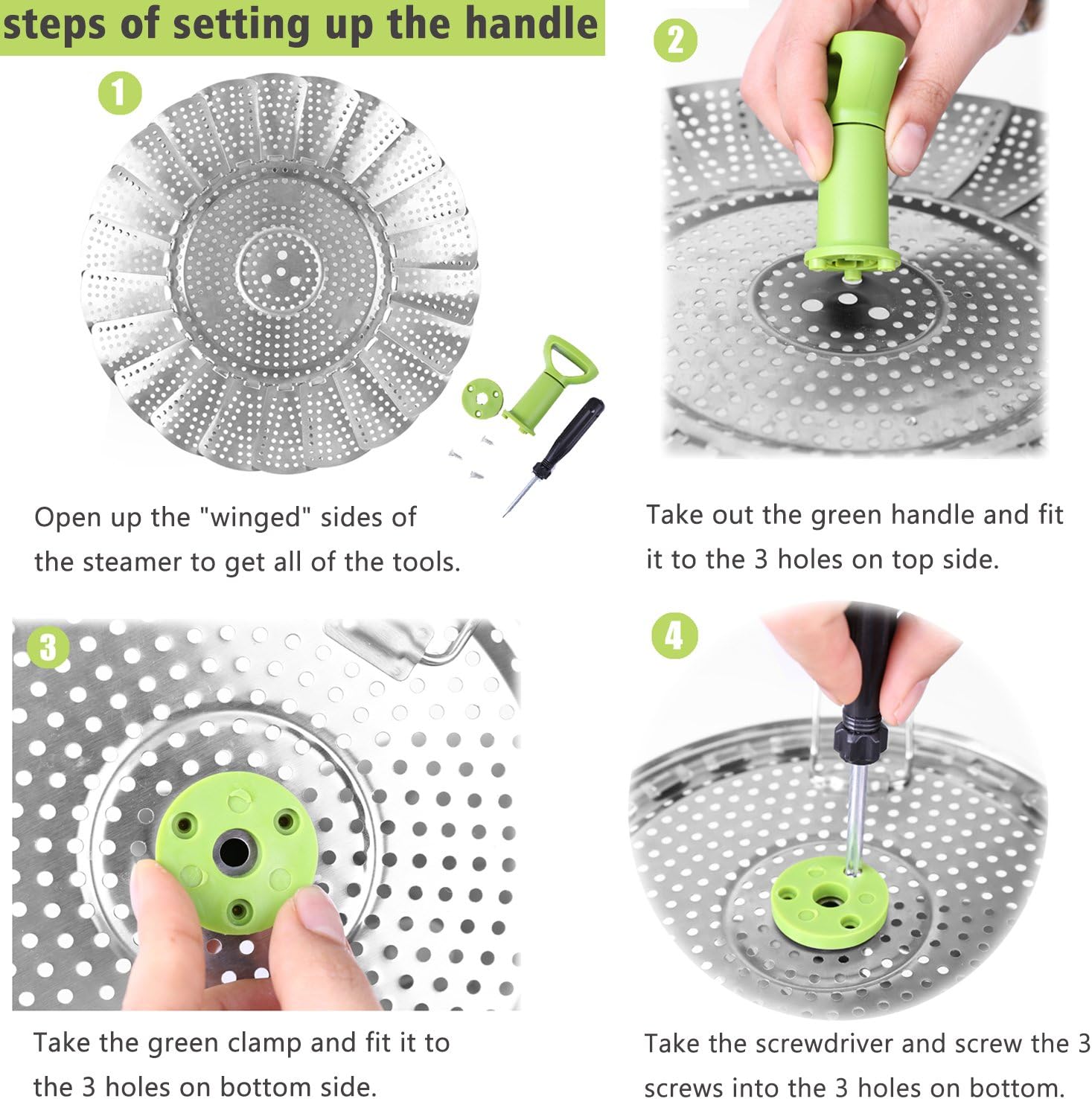 DJIWJDCDA 🔥Hot Sale 49% OFF🔥Stainless steel vegetable steamer--folding steamer