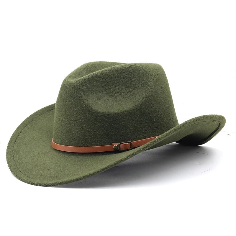 New Western Cowboy Hat Felt Hat Ethnic Style Men And Women Tibetan Tibetan Edge Hat