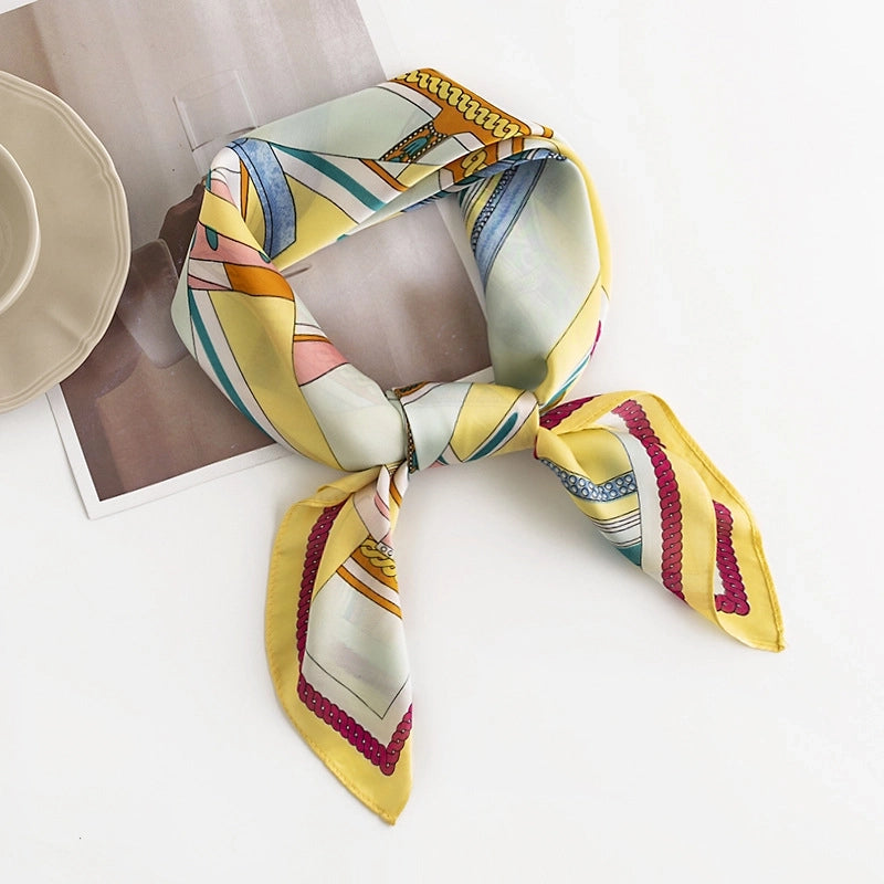 Women's Sweet Flower Polyester Silk Scarf