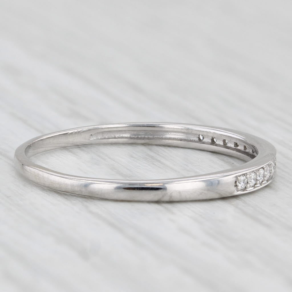 Diamond Wedding Band 14k White Gold Stackable Ring Size 9