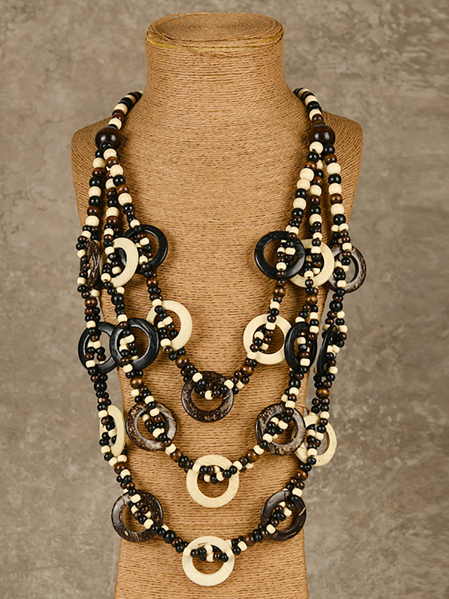 Women Bohemia Coconut Shell Weave Necklace