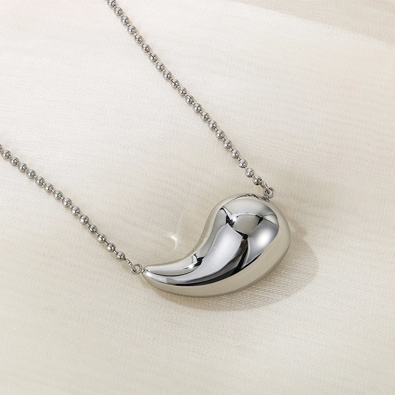 Minimalist Commute Water Droplets Solid Color Stainless Steel 18K Gold Plated Plating Chain Necklace