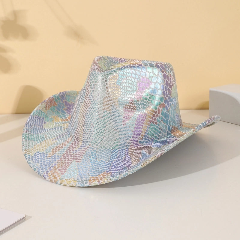 Women's Hip-Hop Japanese Style Cowboy Style Snakeskin Big Eaves Wide Eaves Fedora Hat