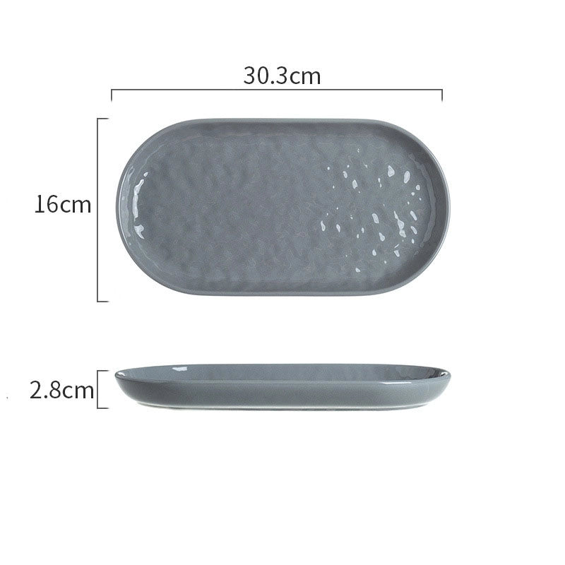 Ceramic Bowl Dish Tableware Household Plate Fish Plate Dish Soup Bowl Rice Bowl Simple Light Luxury Noodle Bowl