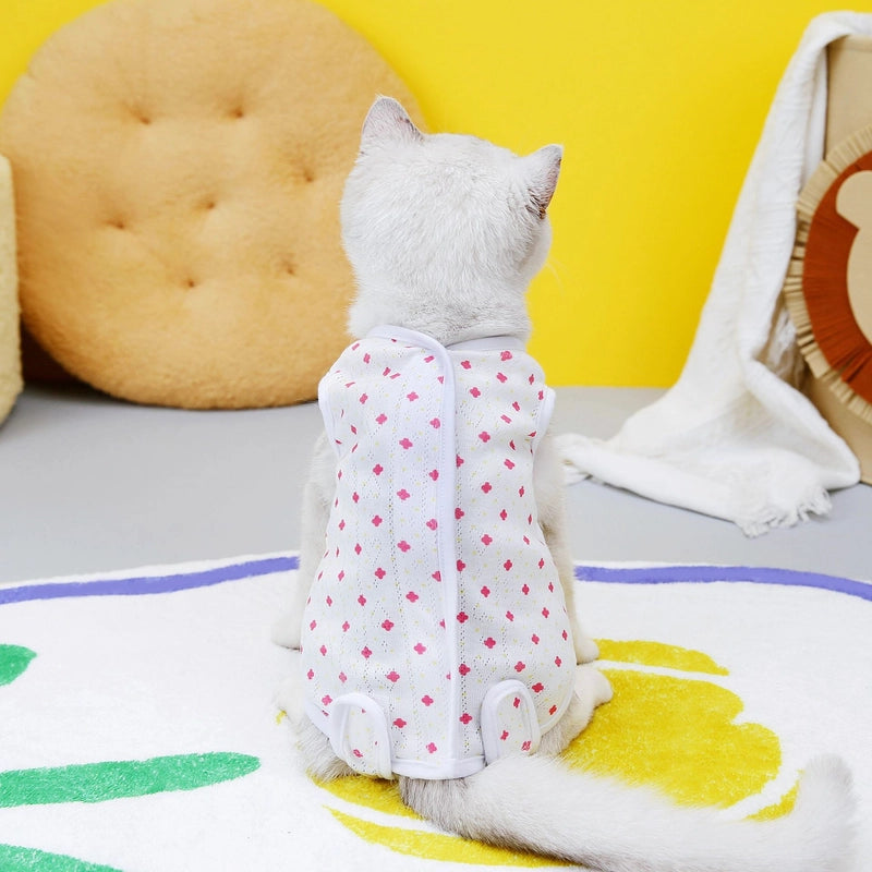 Pet Cat Sterilization Suit Postpartum Clothes Surgical Anti-licking Weaning Suit 23 Four-leaf Clover Cat Sterilization