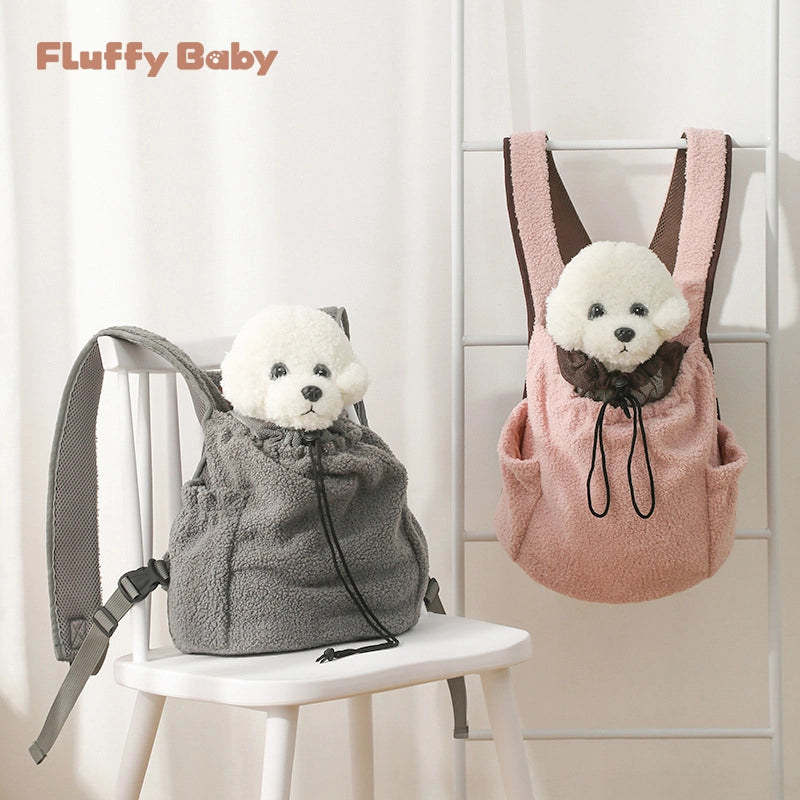 Minimalist Velvet Solid Color Pets Backpack