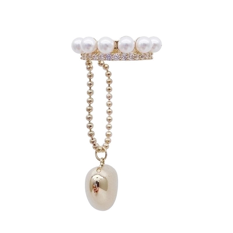 1 Piece 1 Pair Streetwear Heart Shape Plating Inlay Artificial Pearl Alloy Artificial Diamond Ear Clips