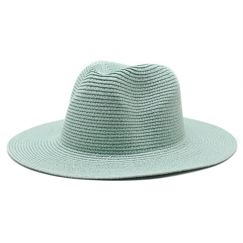 Unisex Minimalist Solid Color Flat Eaves Fedora Hat