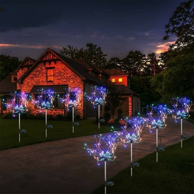 49% OFF Waterproof Solar Garden Fireworks LED Light