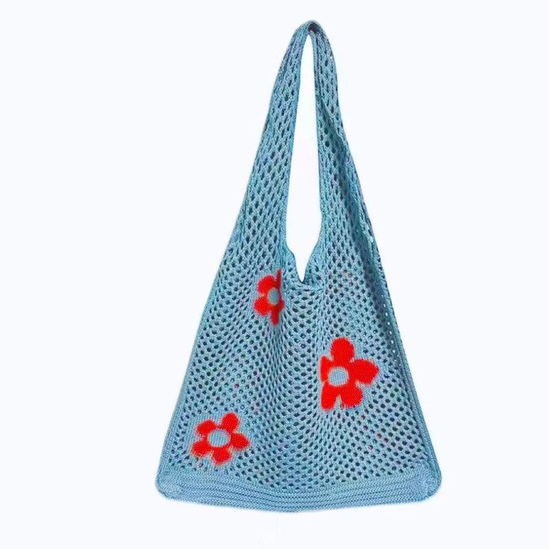 Women's Medium Polyester Flower Cute Square Open Tote Bag
