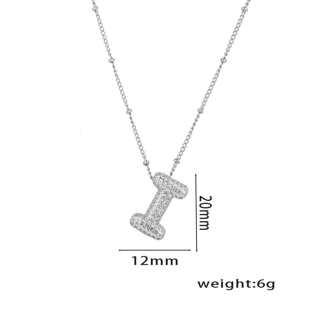 New Micro-Inlaid Zircon 26 Letter Pendant Necklace Copper Plated 18K Gold Fashionable And Classic