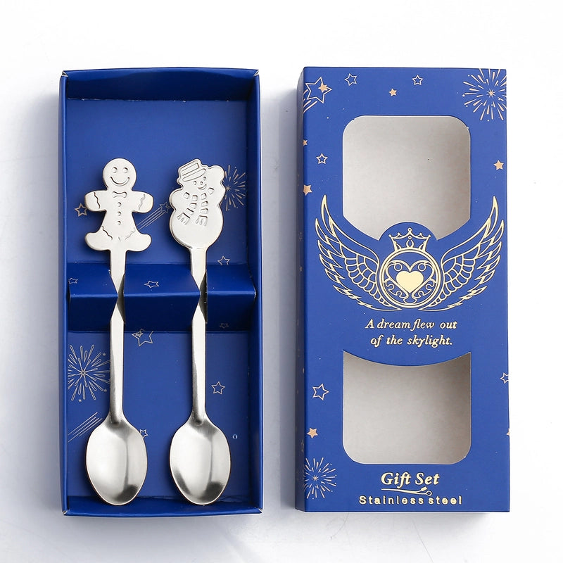 Christmas Cute Christmas Socks Gingerbread Snowman 410 Stainless Steel Spoon 1 Piece 1 Set