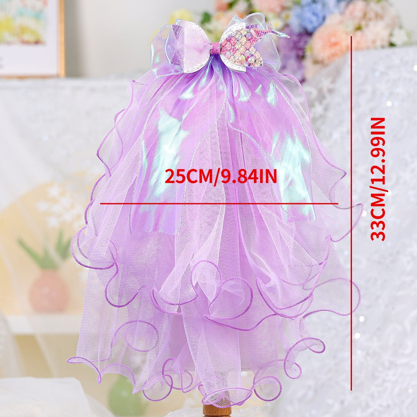 Bow/Mermaid/Ear Pattern Dog Cat Veil