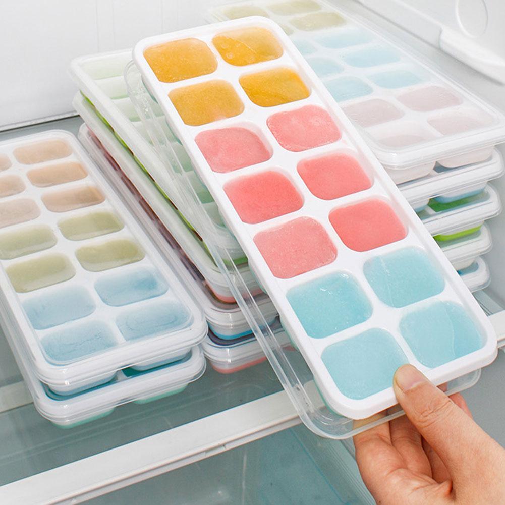 14 Grids Ice Cube Trays Molds Easy-Release Silicone Flexible Ice Cube Maker Square