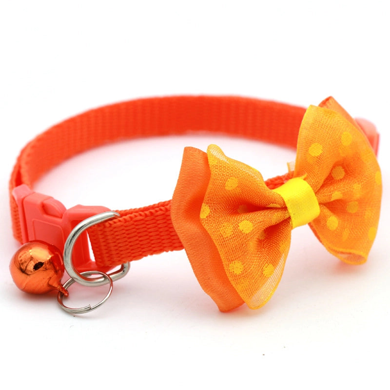 Cute Polypropylene Fiber Polka Dots Bow Knot Pet Collar