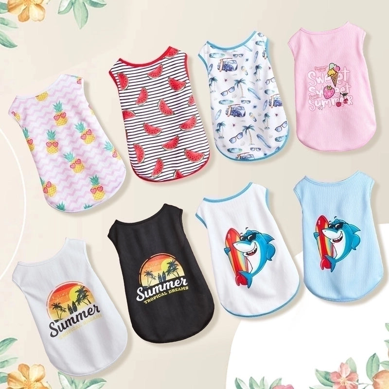 Dog Clothes Summer Pet Clothing Pet Vest Teddy Bulldog Clothes Cat Casual Clothes