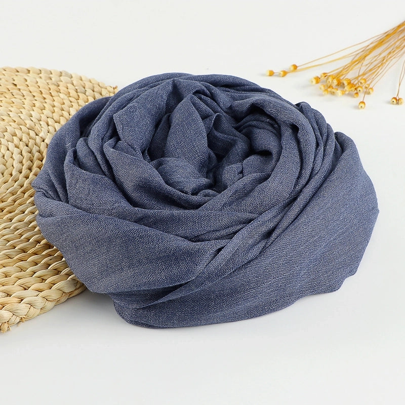 Women's Sweet Solid Color Cotton Silk Scarves