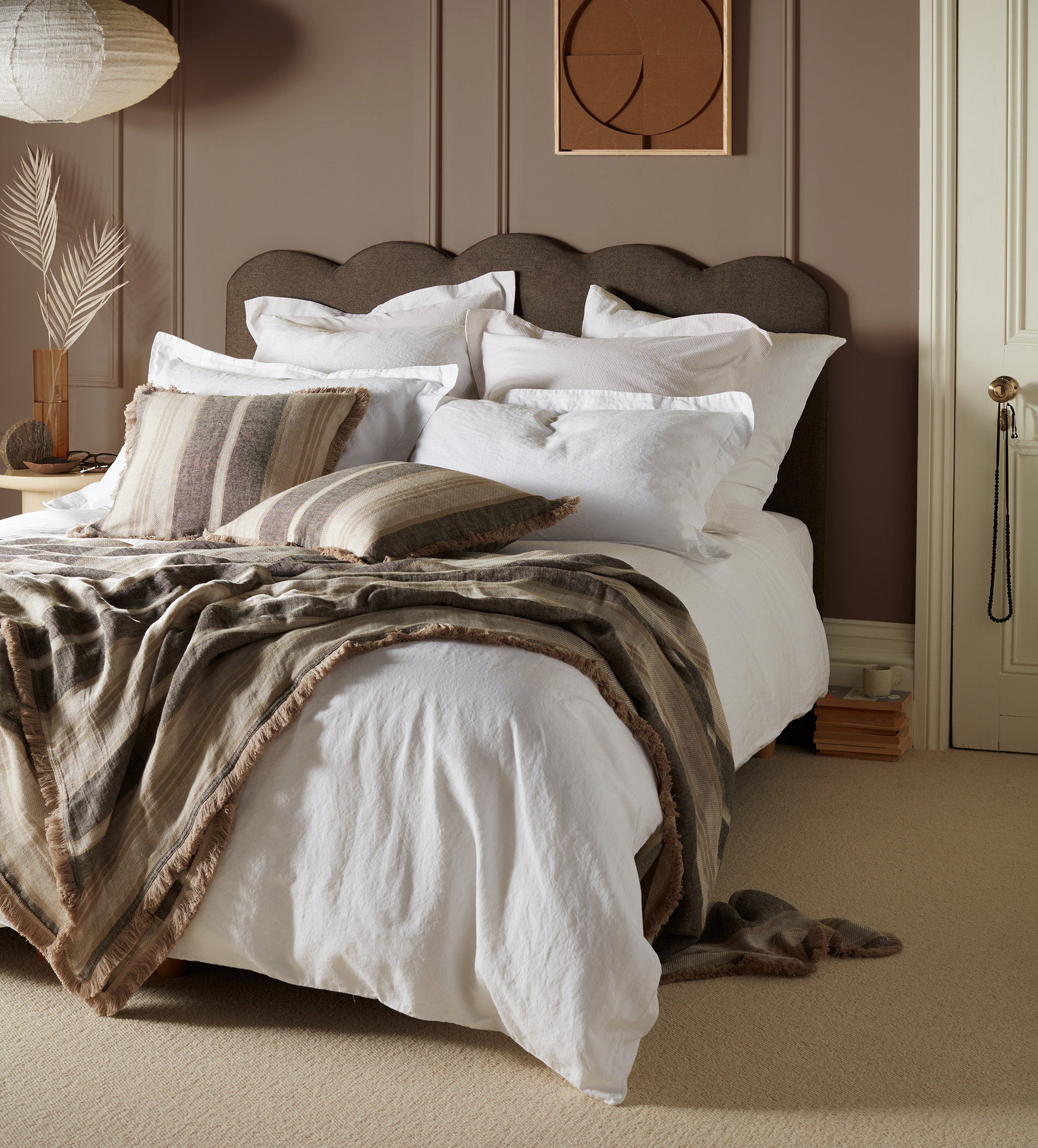 White Linen Blend Duvet Cover