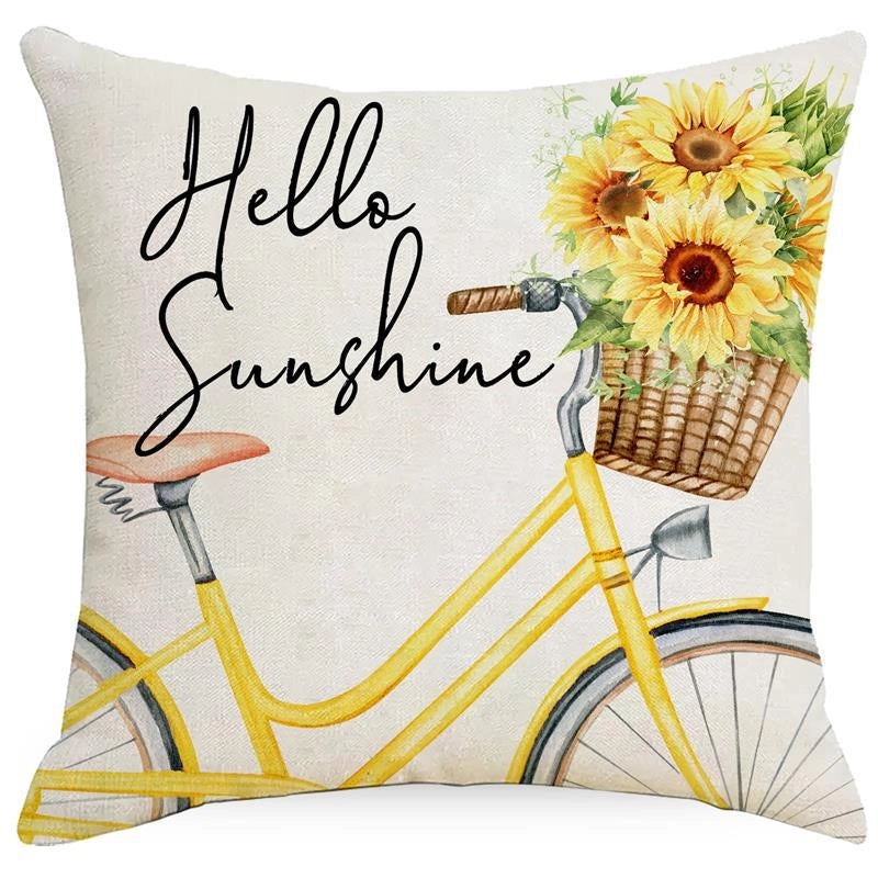 Minimalist Classic Style Commute Color Block Linen Pillow Cases