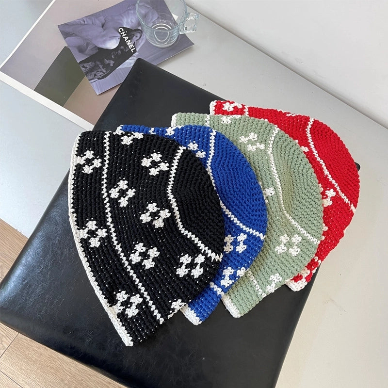 Unisex Retro Pastoral Flower Eaveless Bucket Hat