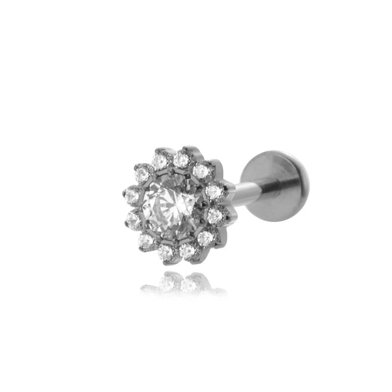 1 Piece Ear Cartilage Rings & Studs IG Style Vintage Style Geometric Flower Bow Knot Pure Titanium Plating Inlay Zircon