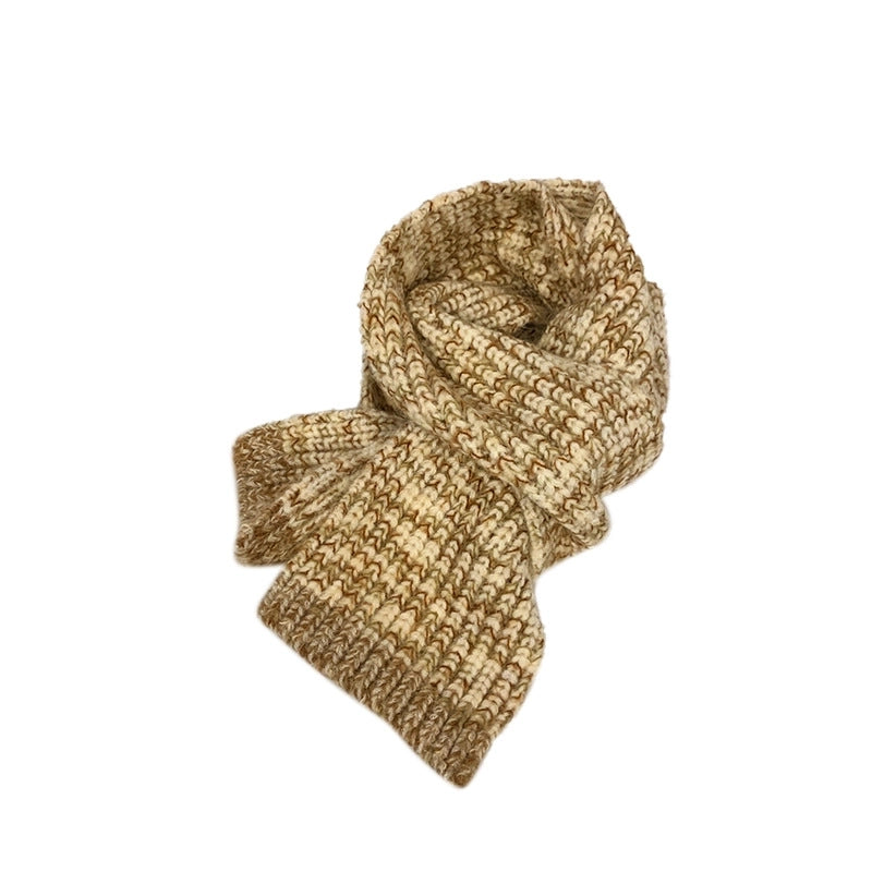 Wool Knitted Scarf Women's Winter Long  Thickened Warm Scarf New High-end Sense Student Couple