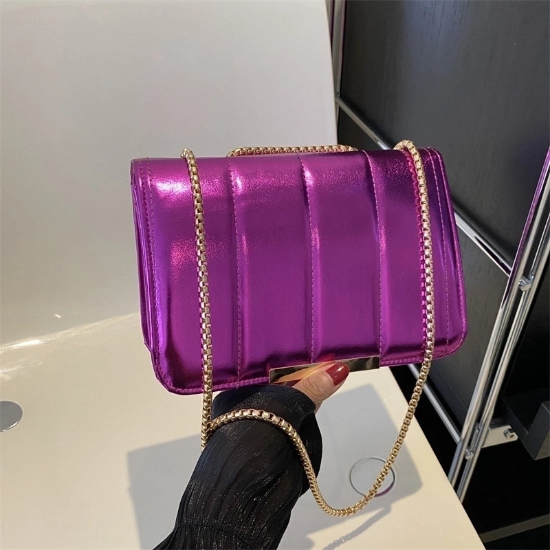 Women's Pu Leather Solid Color Vintage Style Streetwear Square Flip Cover Shoulder Bag