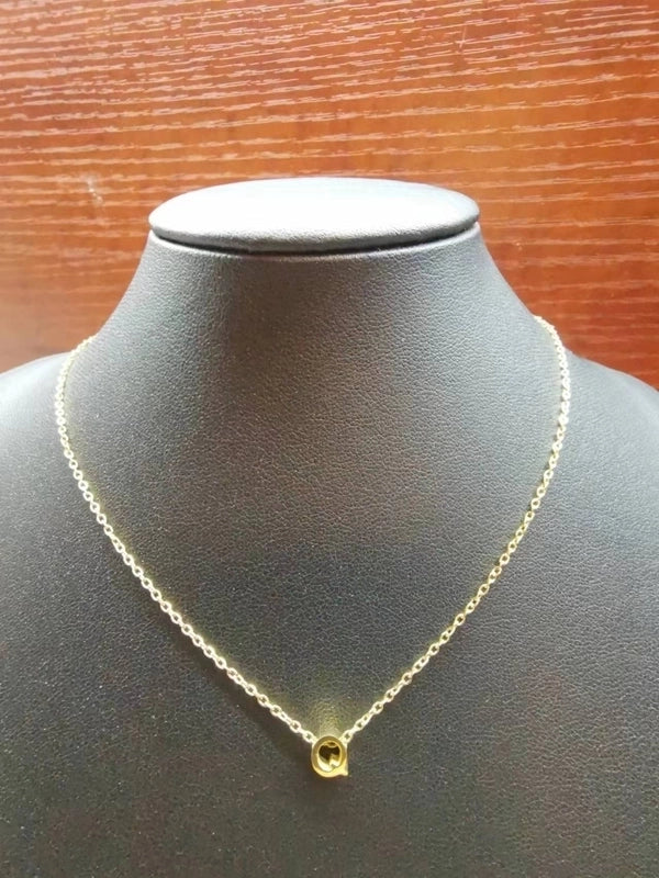 Minimalist Letter Stainless Steel Carving Necklace