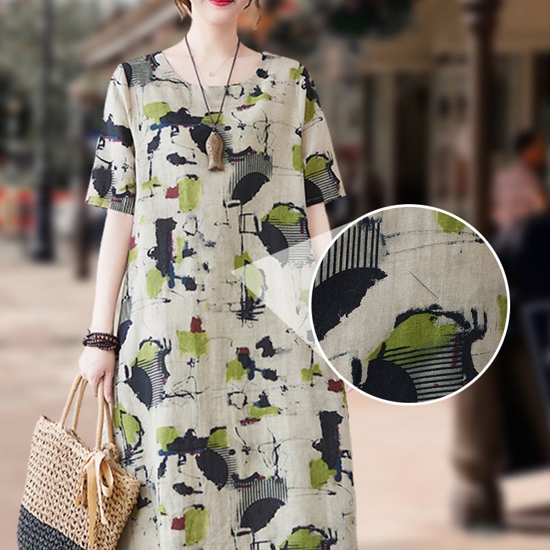 🔥Promotion - 49% discount🍃Women's Summer Breathable Loose Print Dress