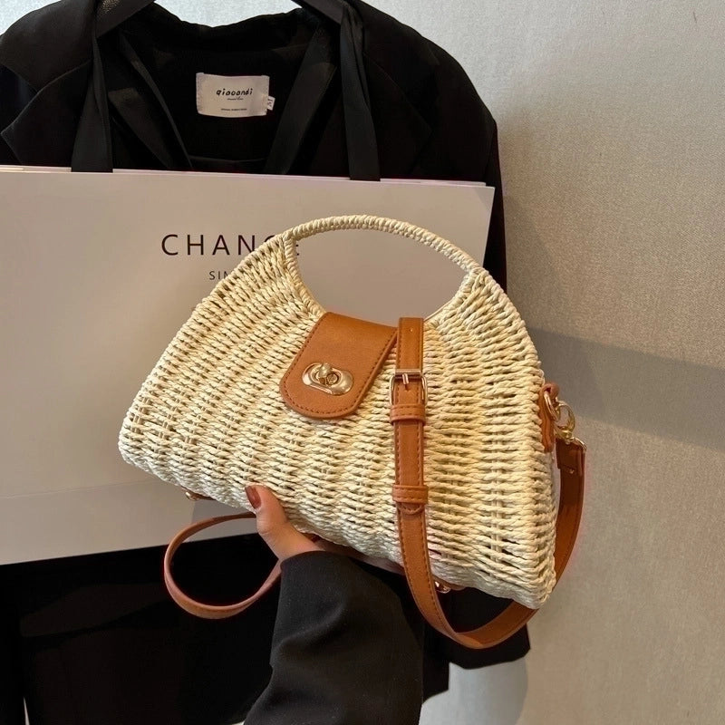 Women's Medium Summer Straw Fashion Handbag