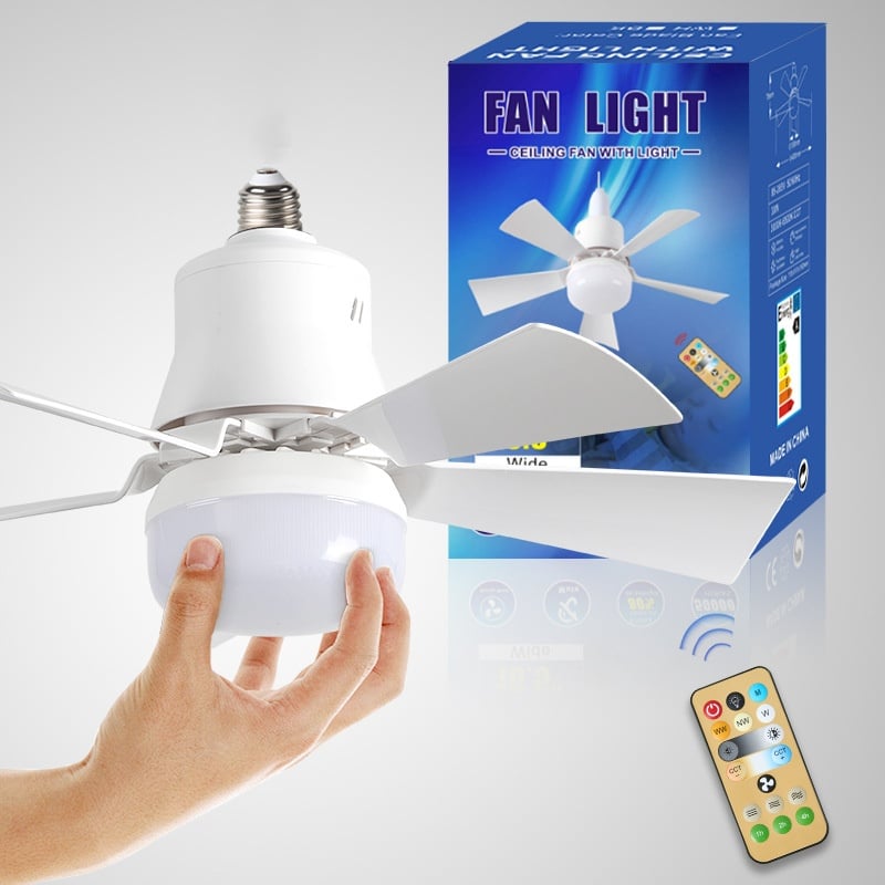 🔥SUMMER SALE- 2-IN-1 PORTABLE CEILING FAN & LIGHT with Remote Control